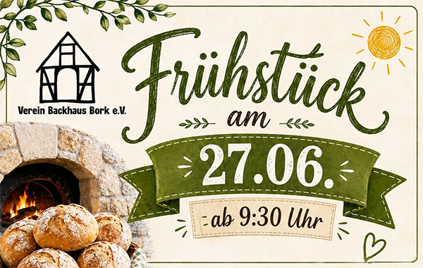 Fr&uuml;hst&uuml;ck am Backhaus Bork - Ank&uuml;ndigung